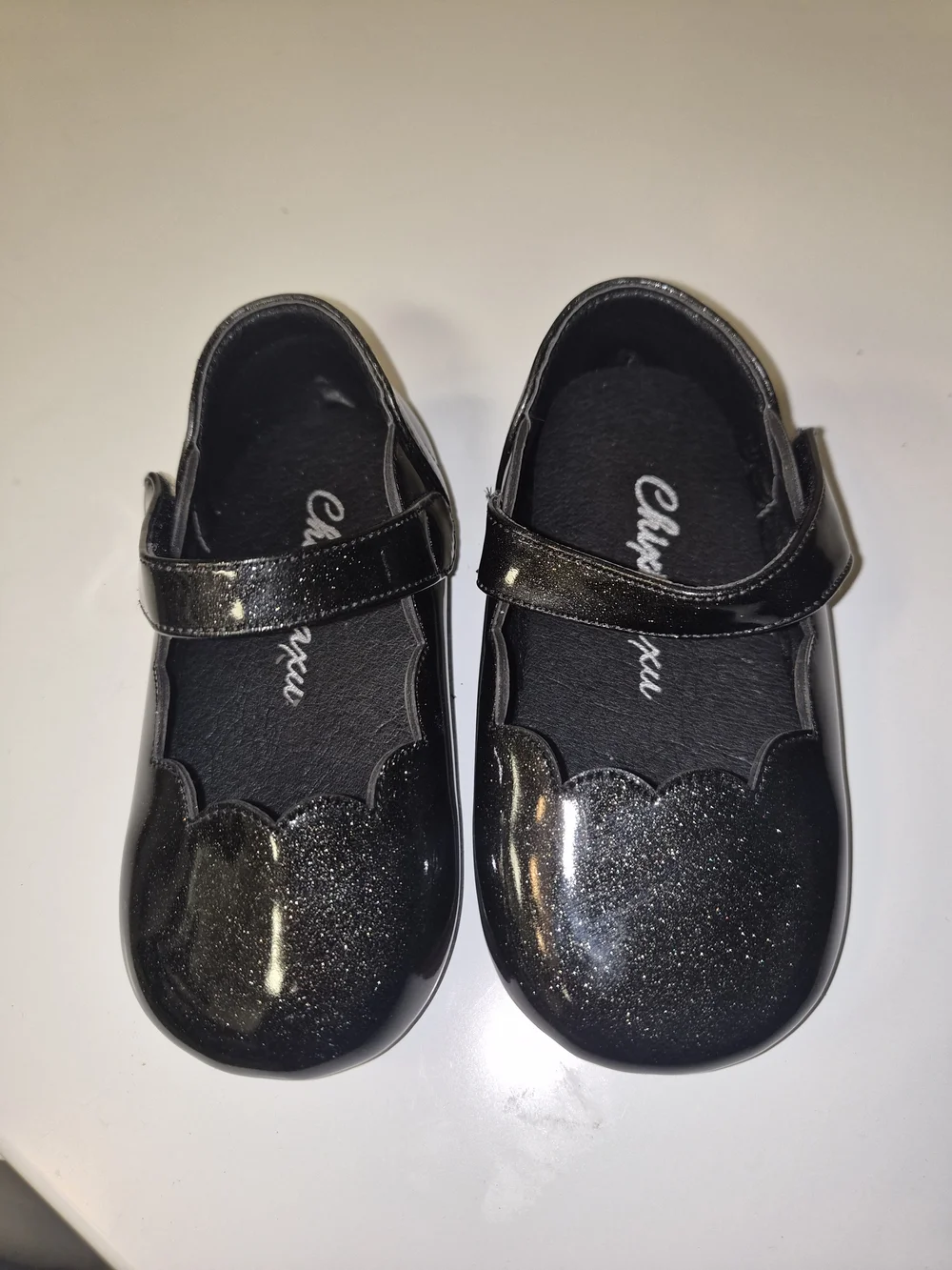 Girls' Chiximaxu Black Glitter Mary Jane Dress Shoes Sz 7 Toddler